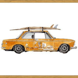 Cuadro Old Yellow BMW 2002 surf car