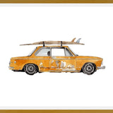 Cuadro Old Yellow BMW 2002 surf car