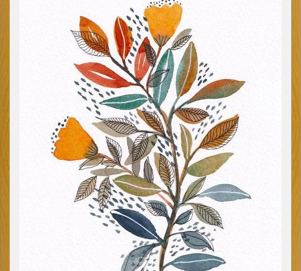 Cuadro Modern watercolor botanicals 2