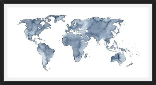 Cuadro Blue World Map