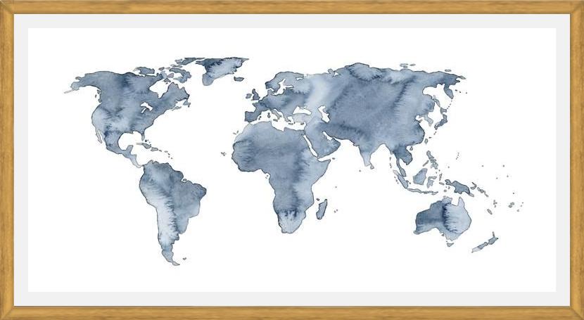 Cuadro Blue World Map