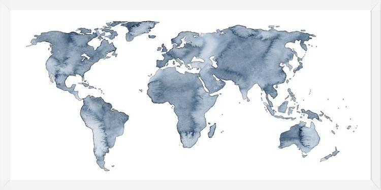 Cuadro Blue World Map