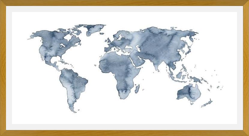 Cuadro Blue World Map