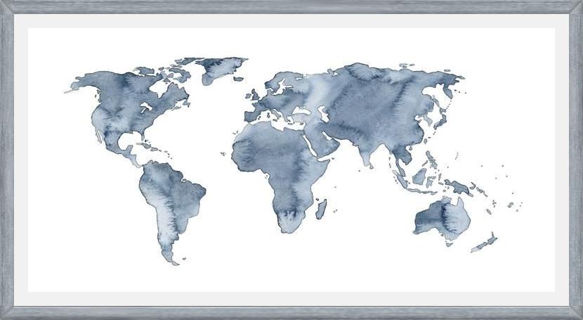 Cuadro Blue World Map