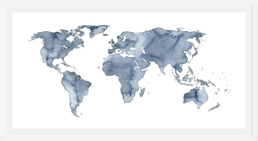 Cuadro Blue World Map