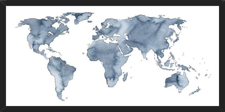 Cuadro Blue World Map