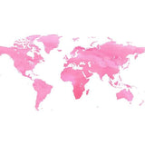 Canvas Pink Watercolor World Map
