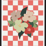 Cuadro Retro Flowers on Checkerboard 03
