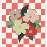 Cuadro Retro Flowers on Checkerboard 03