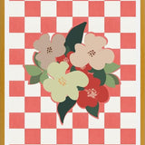 Cuadro Retro Flowers on Checkerboard 03