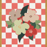 Cuadro Retro Flowers on Checkerboard 03