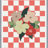 Cuadro Retro Flowers on Checkerboard 03