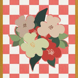 Cuadro Retro Flowers on Checkerboard 03