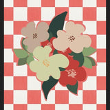 Cuadro Retro Flowers on Checkerboard 03