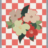 Cuadro Retro Flowers on Checkerboard 03