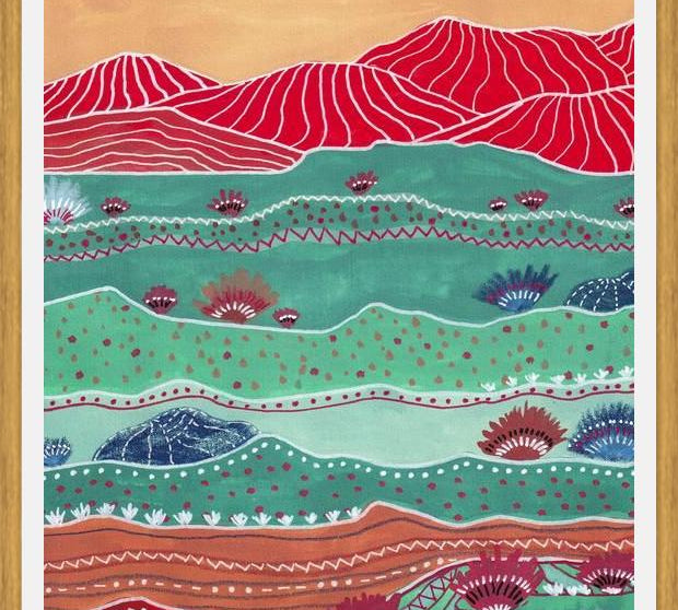 Cuadro Boho Landscape And Red Mountains