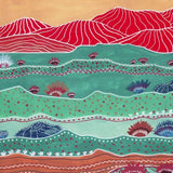 Canvas Boho Landscape And Red Mountains