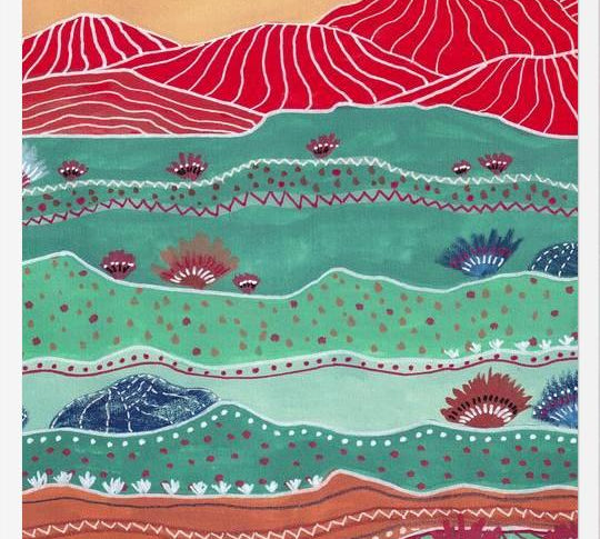 Cuadro Boho Landscape And Red Mountains