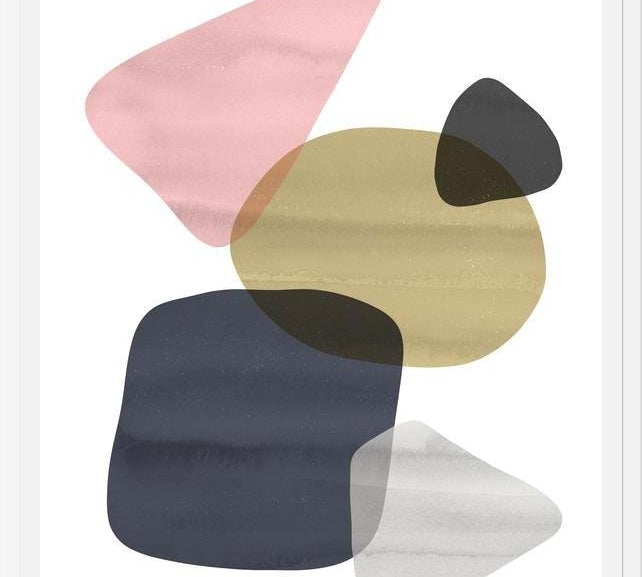 Cuadro Organic Bold Shapes Gold Pink 2