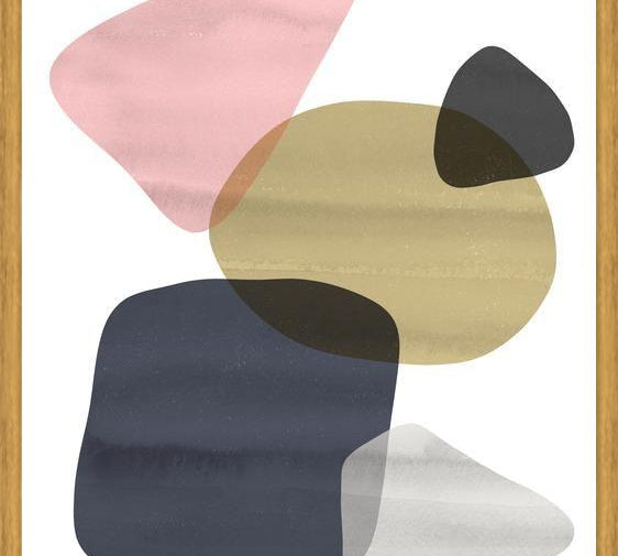 Cuadro Organic Bold Shapes Gold Pink 2