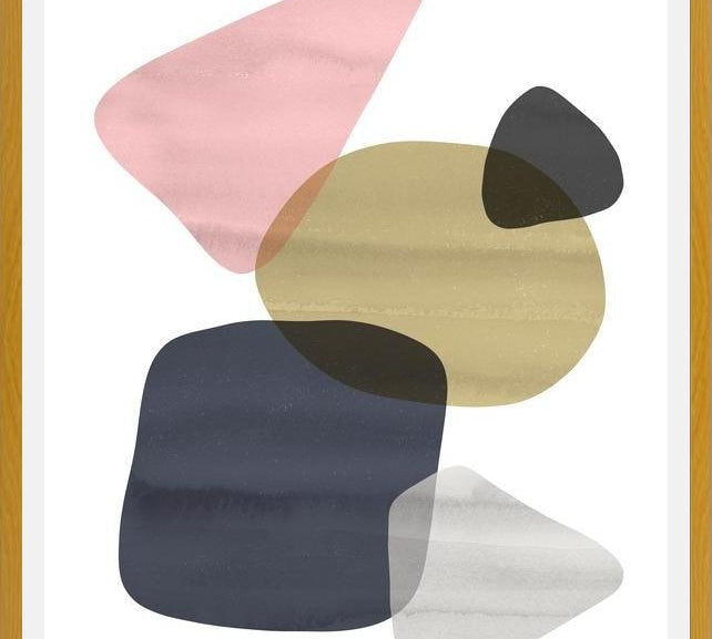 Cuadro Organic Bold Shapes Gold Pink 2