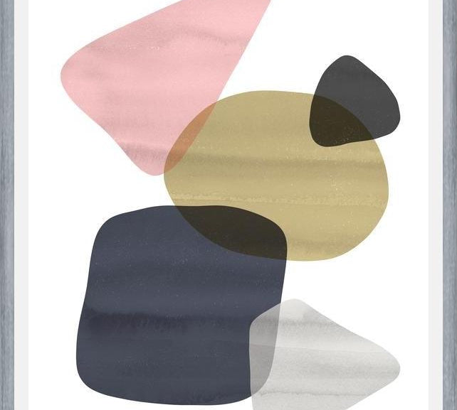 Cuadro Organic Bold Shapes Gold Pink 2