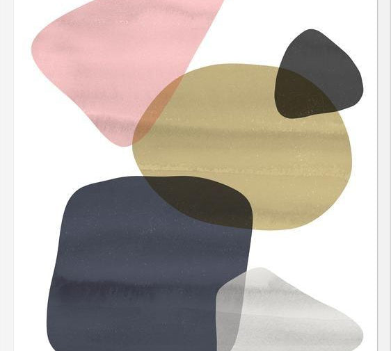 Cuadro Organic Bold Shapes Gold Pink 2