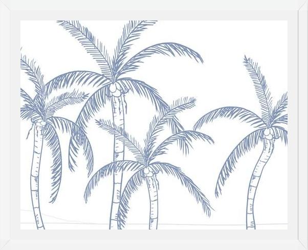 Cuadro Palmeras azules