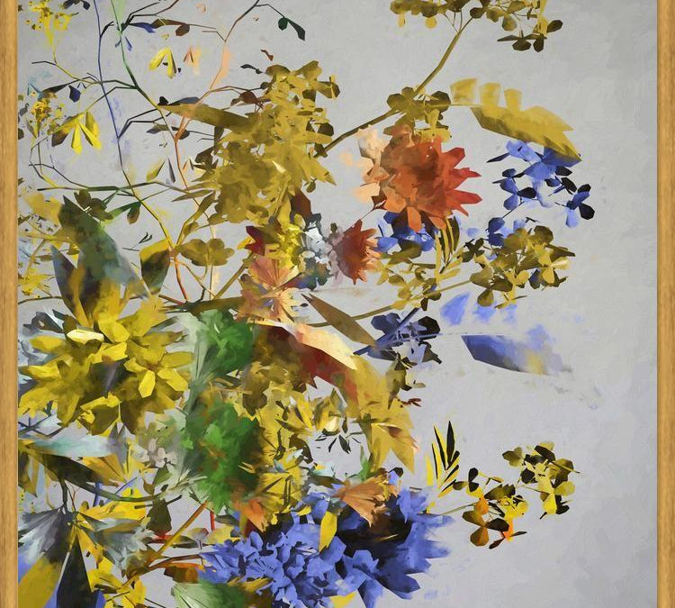 Cuadro Floral in Yellow and Blue