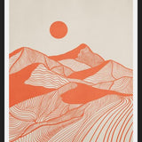 Cuadro Vintage Mountains Line Art