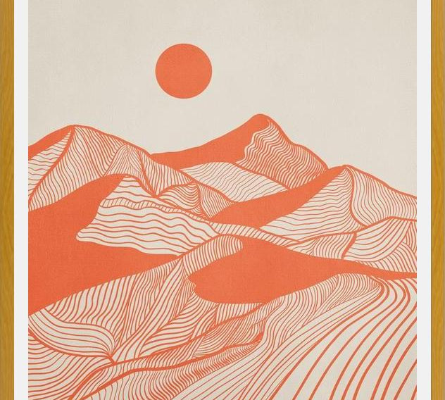 Cuadro Vintage Mountains Line Art