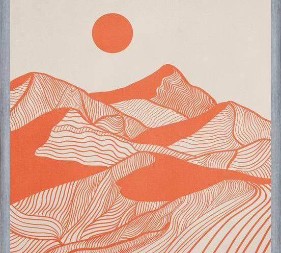 Cuadro Vintage Mountains Line Art