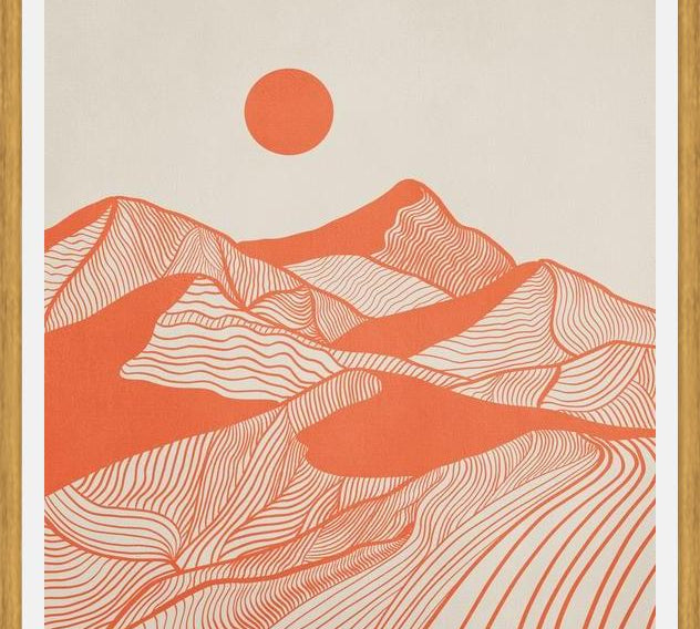 Cuadro Vintage Mountains Line Art