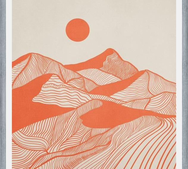 Cuadro Vintage Mountains Line Art