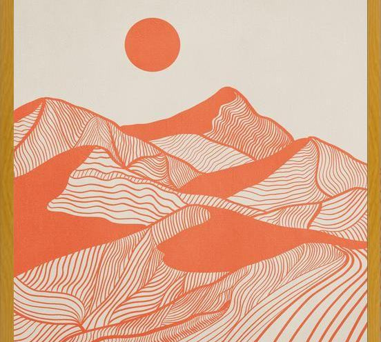 Cuadro Vintage Mountains Line Art