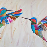 Canvas Dulce encuentro (pareja de colibríes)