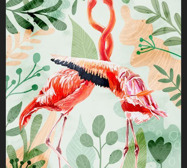 Cuadro Flamingo Love