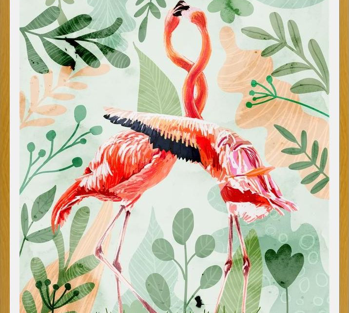 Cuadro Flamingo Love