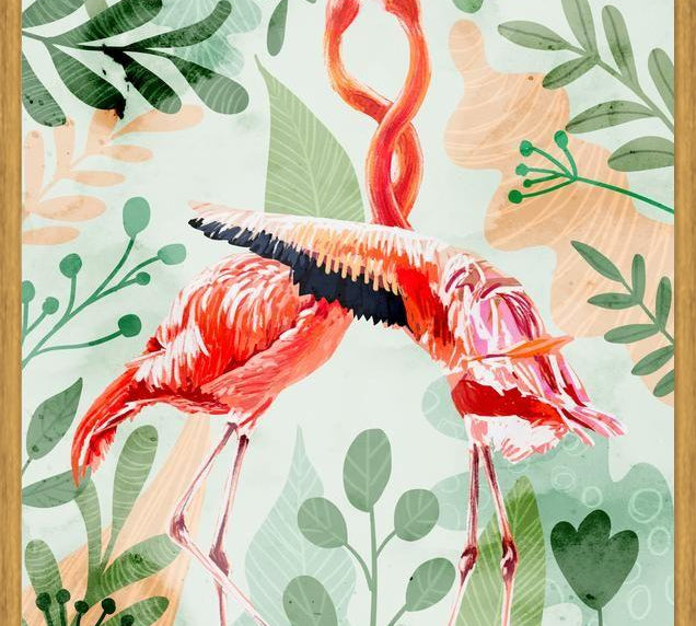 Cuadro Flamingo Love