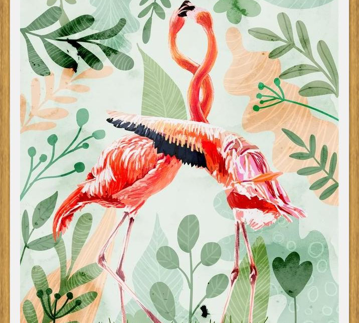 Cuadro Flamingo Love
