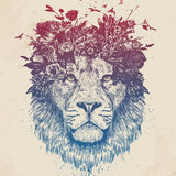 Canvas Floral lion III