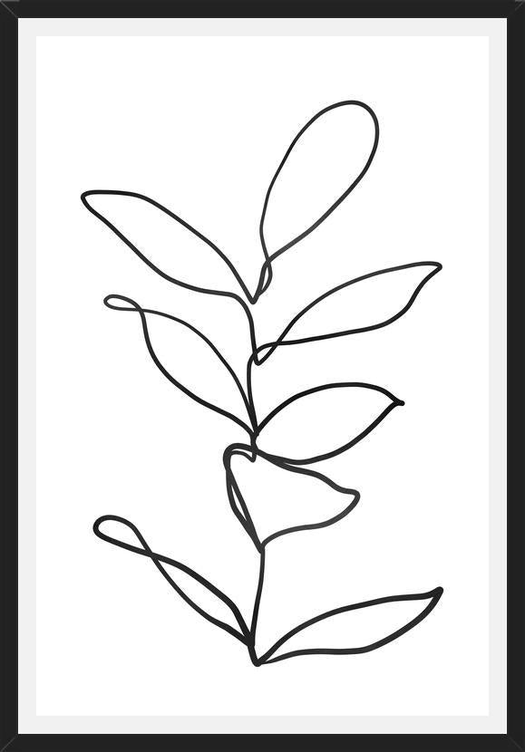 Cuadro Lines Leaves II