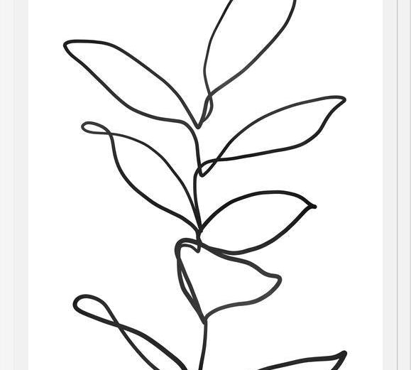 Cuadro Lines Leaves II