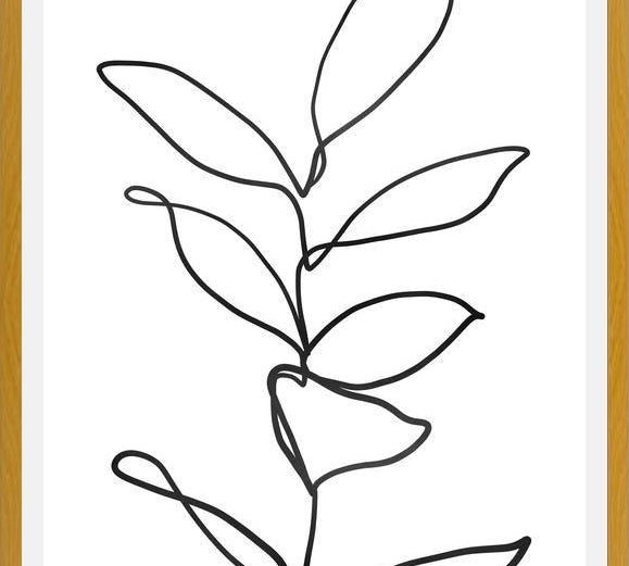 Cuadro Lines Leaves II
