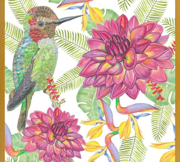 Cuadro Humming Bird White