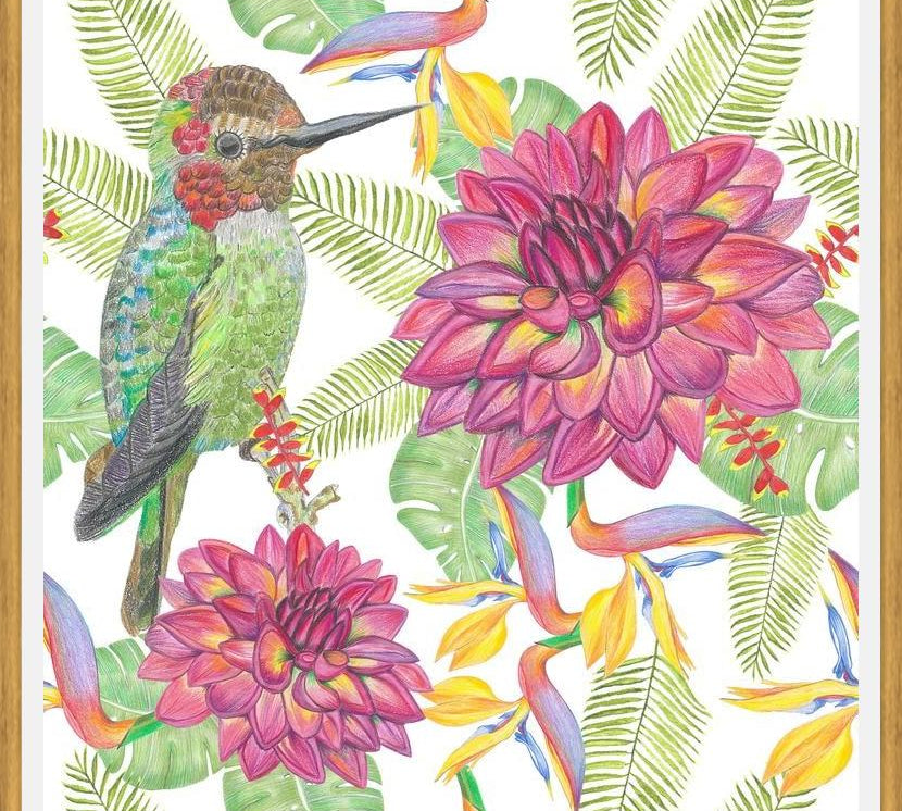 Cuadro Humming Bird White