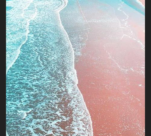 Cuadro Sea Blue and Rose Gold