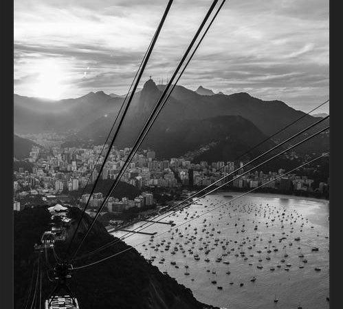 Cuadro Views from Sugar Loaf - cable car