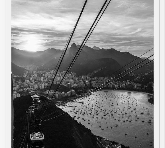 Cuadro Views from Sugar Loaf - cable car