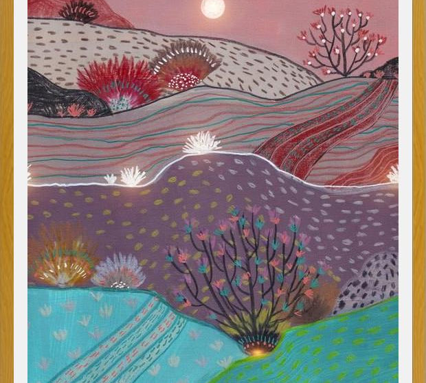 Cuadro Boho Hills And Full Moon